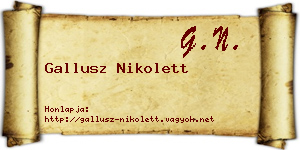 Gallusz Nikolett névjegykártya